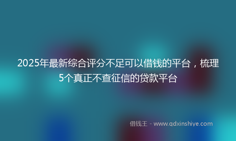 2025年最新综合评分不足可以借钱的平台，梳理5个真正不查征信的贷款平台
