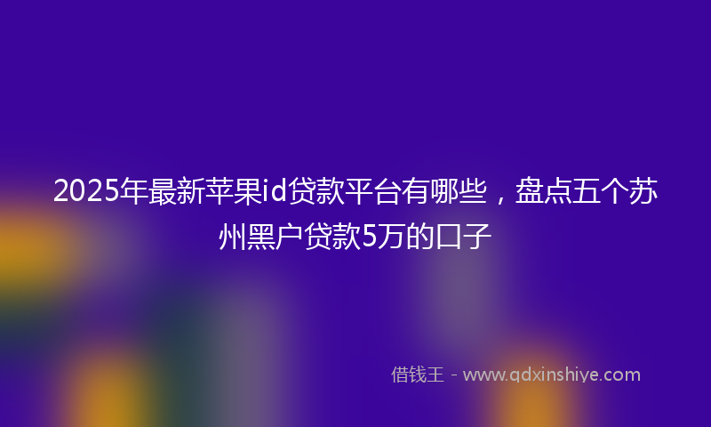 2025年最新苹果id贷款平台有哪些，盘点五个苏州黑户贷款5万的口子