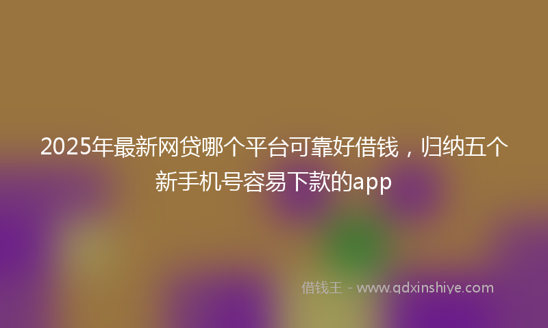2025年最新网贷哪个平台可靠好借钱，归纳五个新手机号容易下款的app