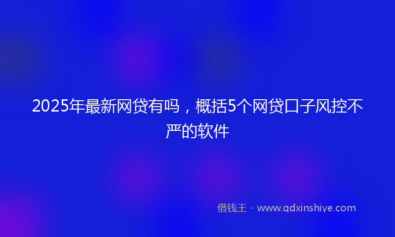 2025年最新网贷有吗，概括5个网贷口子风控不严的软件