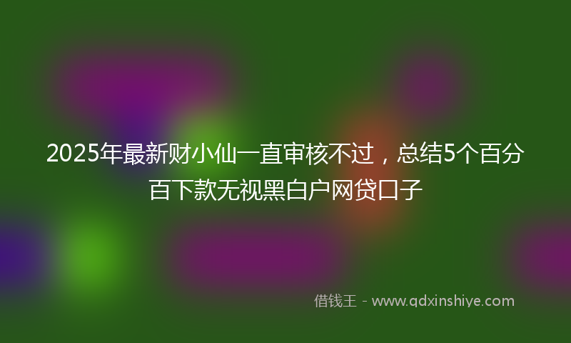 2025年最新财小仙一直审核不过，总结5个百分百下款无视黑白户网贷口子