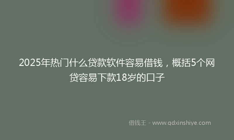 2025年热门什么贷款软件容易借钱，概括5个网贷容易下款18岁的口子