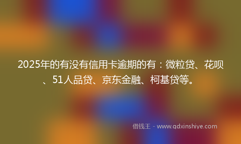 2025年的有没有信用卡逾期的有：微粒贷、花呗、51人品贷、京东金融、柯基贷等。