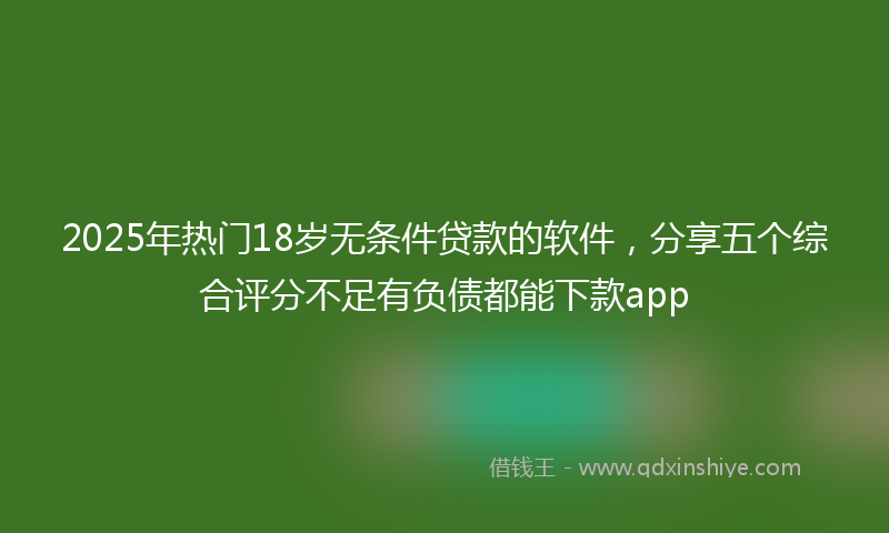 2025年热门18岁无条件贷款的软件，分享五个综合评分不足有负债都能下款app