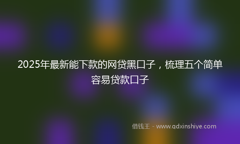 2025年最新能下款的网贷黑口子，梳理五个简单容易贷款口子