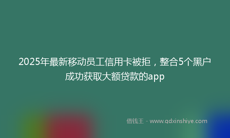 2025年最新移动员工信用卡被拒，整合5个黑户成功获取大额贷款的app