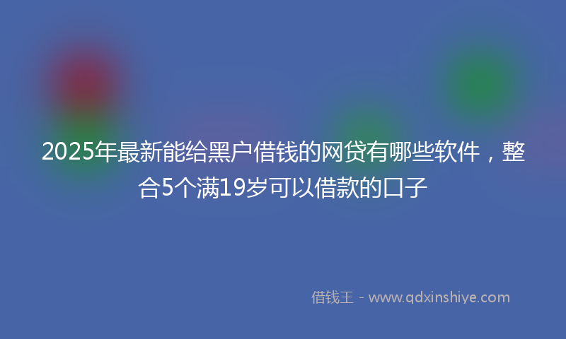 2025年最新能给黑户借钱的网贷有哪些软件，整合5个满19岁可以借款的口子