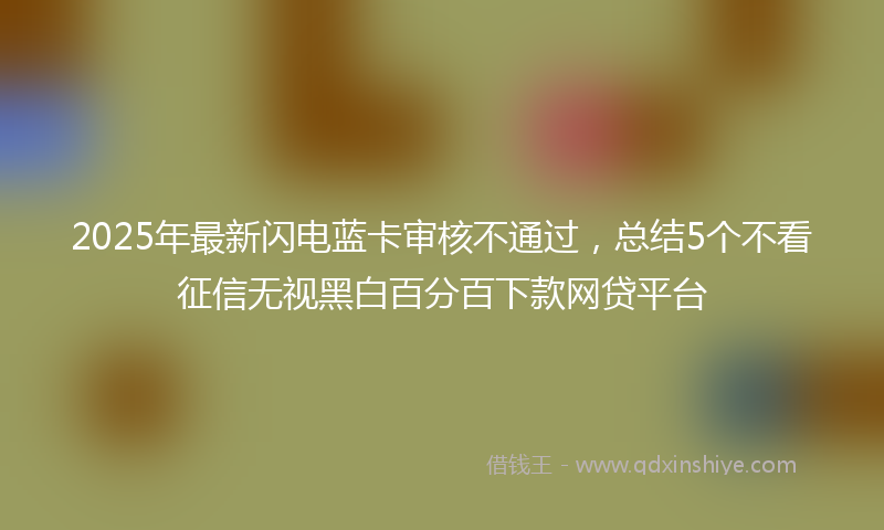 2025年最新闪电蓝卡审核不通过,总结5个不看征信无视黑白百分百下款网贷平台
