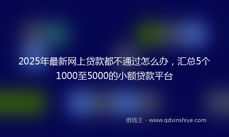 2025年最新网上贷款都不通过怎么办，汇总5个1000至5000的小额贷款平台