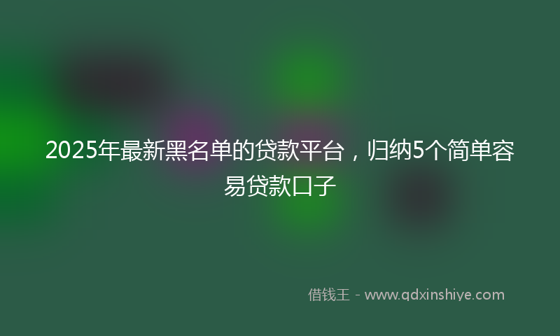 2025年最新黑名单的贷款平台，归纳5个简单容易贷款口子