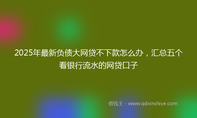 2025年最新负债大网贷不下款怎么办，汇总五个看银行流水的网贷口子