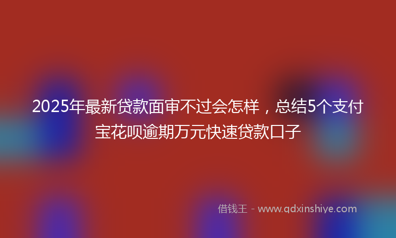 2025年最新贷款面审不过会怎样，总结5个支付宝花呗逾期万元快速贷款口子