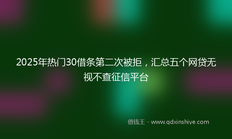 2025年热门30借条第二次被拒，汇总五个网贷无视不查征信平台