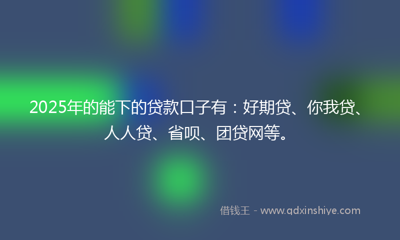 2025年的能下的贷款口子有：好期贷、你我贷、人人贷、省呗、团贷网等。