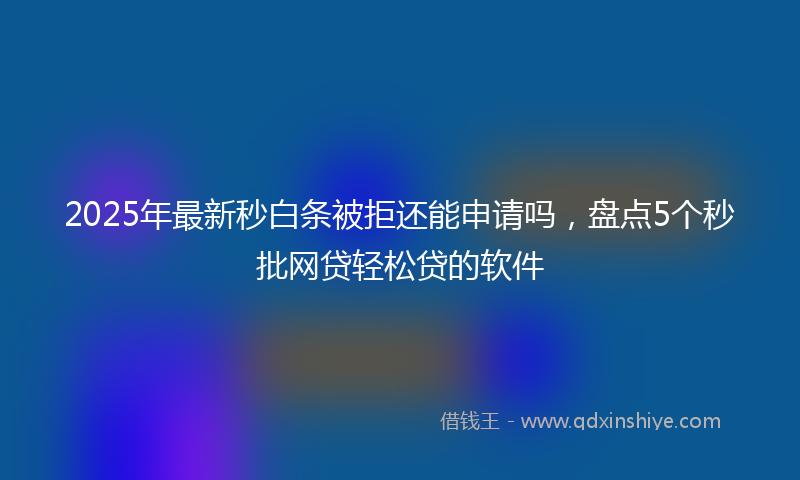 2025年最新秒白条被拒还能申请吗，盘点5个秒批网贷轻松贷的软件