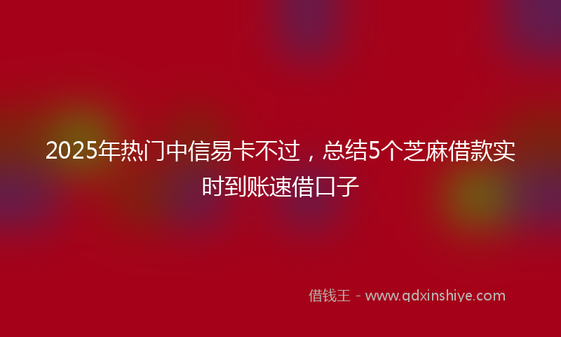 2025年热门中信易卡不过，总结5个芝麻借款实时到账速借口子