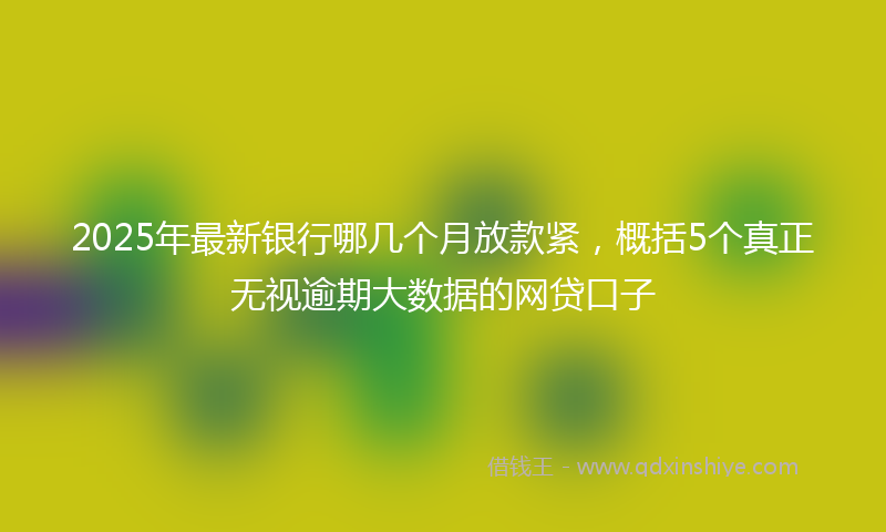 2025年最新银行哪几个月放款紧，概括5个真正无视逾期大数据的网贷口子