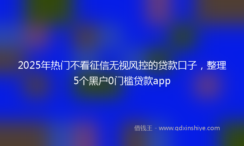 2025年热门不看征信无视风控的贷款口子，整理5个黑户0门槛贷款app