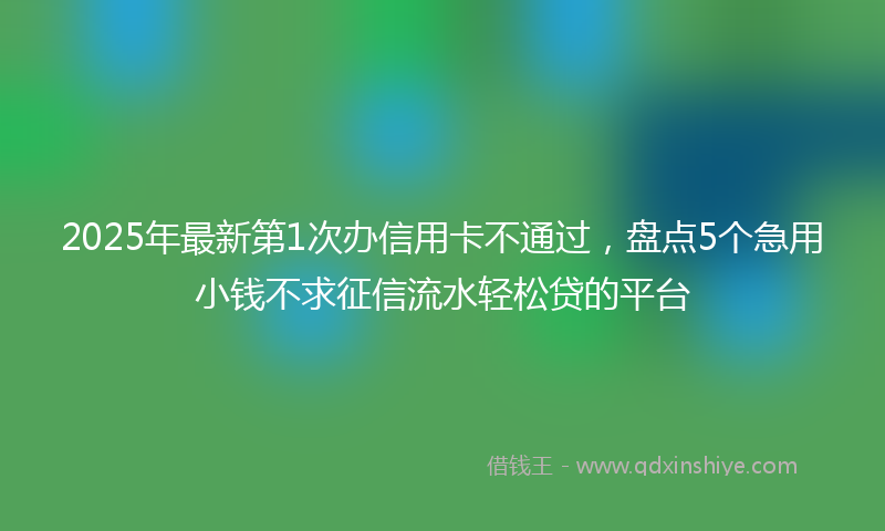 2025年最新第1次办信用卡不通过，盘点5个急用小钱不求征信流水轻松贷的平台