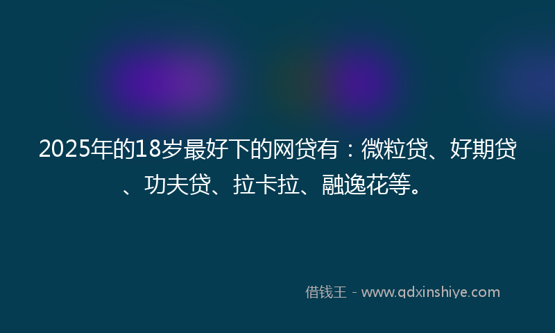 2025年的18岁最好下的网贷有：微粒贷、好期贷、功夫贷、拉卡拉、融逸花等。