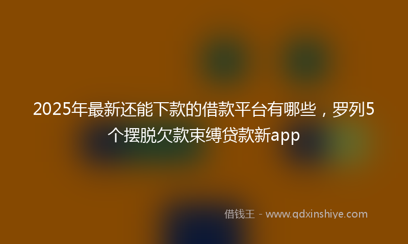 2025年最新还能下款的借款平台有哪些，罗列5个摆脱欠款束缚贷款新app