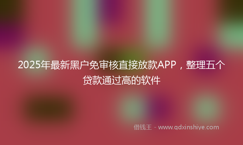 2025年最新黑户免审核直接放款APP，整理五个贷款通过高的软件
