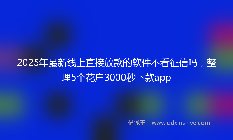 2025年最新线上直接放款的软件不看征信吗，整理5个花户3000秒下款app
