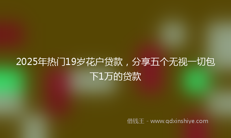 2025年热门19岁花户贷款，分享五个无视一切包下1万的贷款