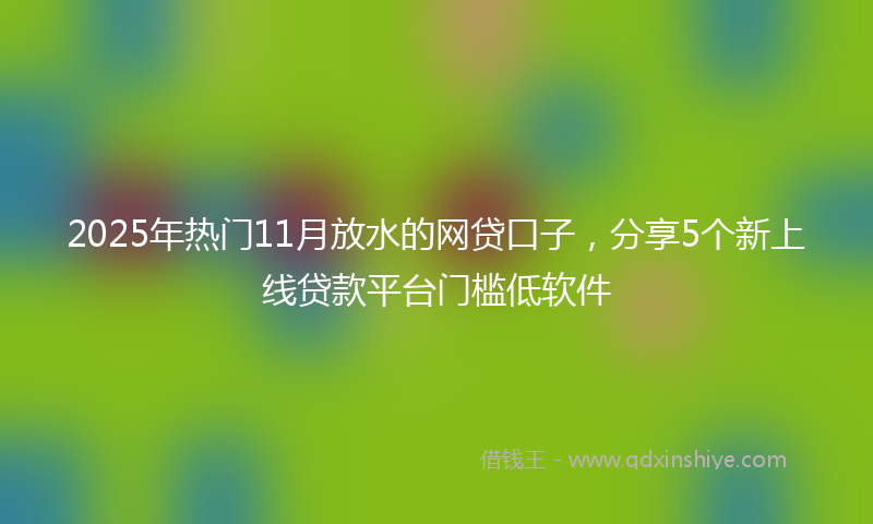 2025年热门11月放水的网贷口子，分享5个新上线贷款平台门槛低软件
