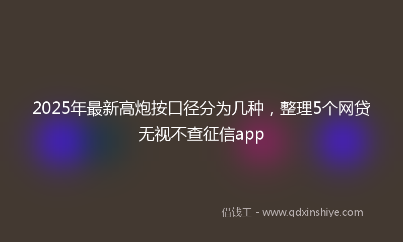 2025年最新高炮按口径分为几种，整理5个网贷无视不查征信app