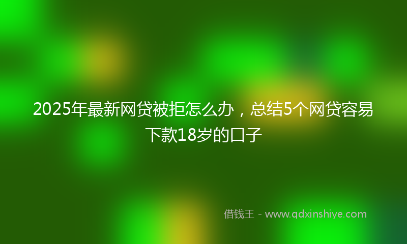 2025年最新网贷被拒怎么办，总结5个网贷容易下款18岁的口子