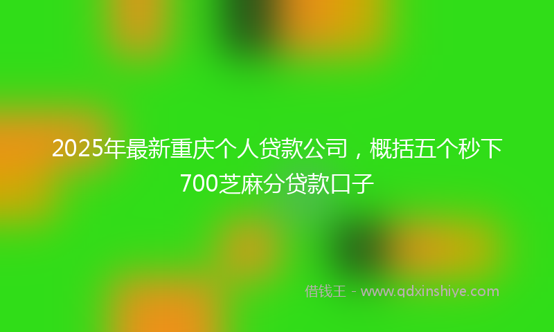 2025年最新重庆个人贷款公司，概括五个秒下700芝麻分贷款口子