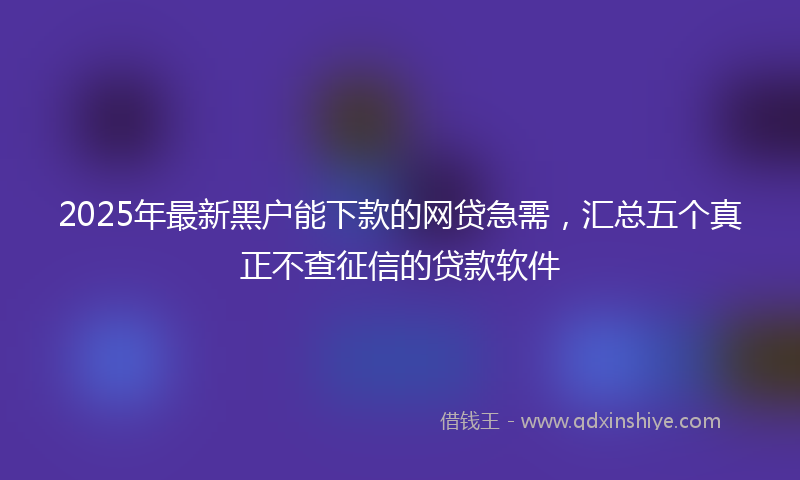 2025年最新黑户能下款的网贷急需，汇总五个真正不查征信的贷款软件