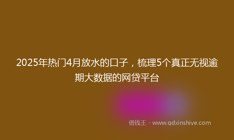 2025年热门4月放水的口子，梳理5个真正无视逾期大数据的网贷平台