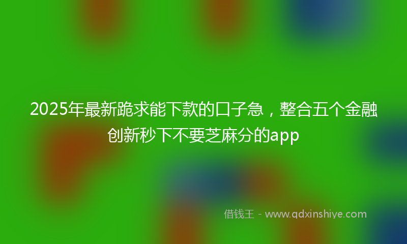 2025年最新跪求能下款的口子急，整合五个金融创新秒下不要芝麻分的app