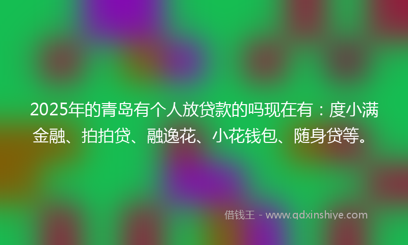 2025年的青岛有个人放贷款的吗现在有：度小满金融、拍拍贷、融逸花、小花钱包、随身贷等。
