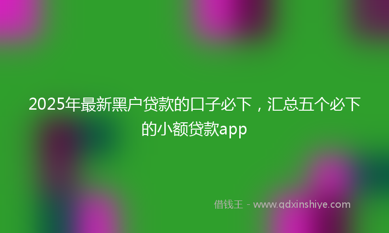 2025年最新黑户贷款的口子必下，汇总五个必下的小额贷款app