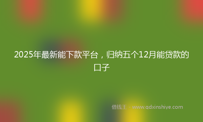 2025年最新能下款平台，归纳五个12月能贷款的口子