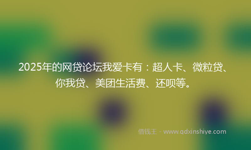 2025年的网贷论坛我爱卡有：超人卡、微粒贷、你我贷、美团生活费、还呗等。