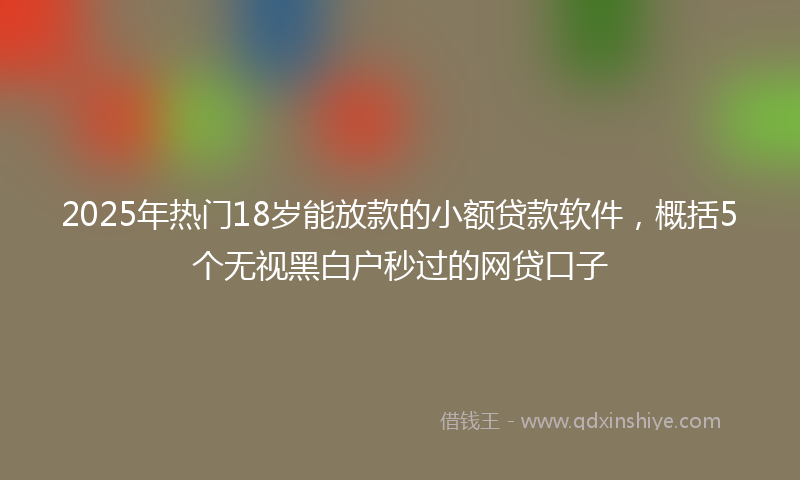 2025年热门18岁能放款的小额贷款软件，概括5个无视黑白户秒过的网贷口子