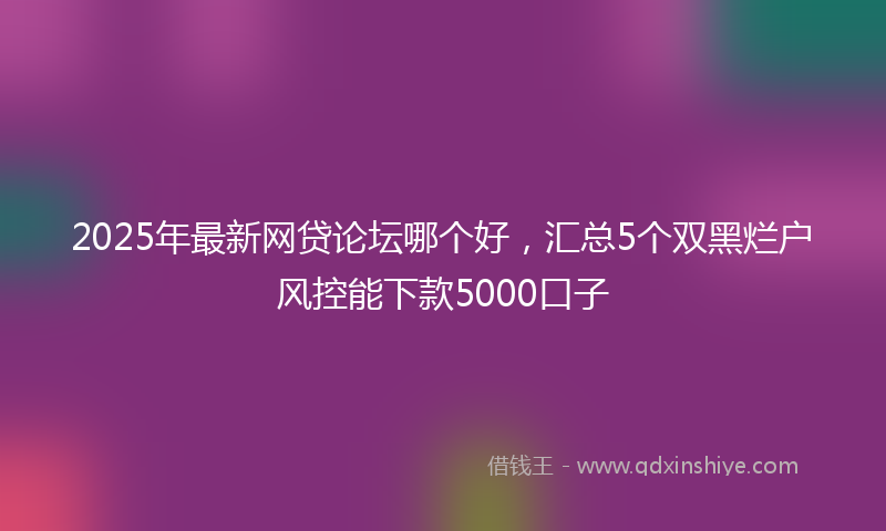 2025年最新网贷论坛哪个好，汇总5个双黑烂户风控能下款5000口子