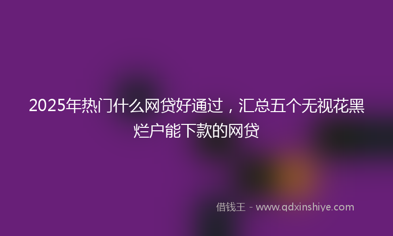 2025年热门什么网贷好通过，汇总五个无视花黑烂户能下款的网贷