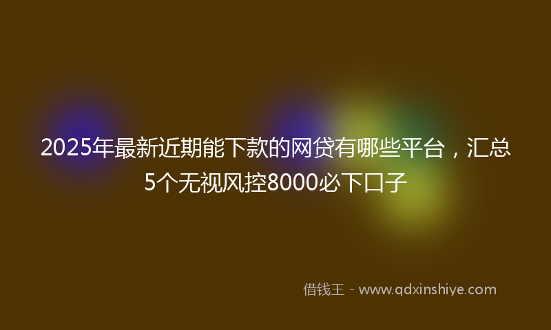 2025年最新近期能下款的网贷有哪些平台，汇总5个无视风控8000必下口子