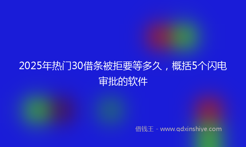 2025年热门30借条被拒要等多久，概括5个闪电审批的软件