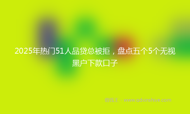 2025年热门51人品贷总被拒，盘点五个5个无视黑户下款口子