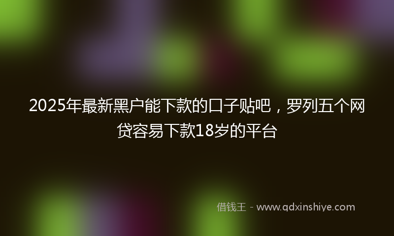 2025年最新黑户能下款的口子贴吧，罗列五个网贷容易下款18岁的平台