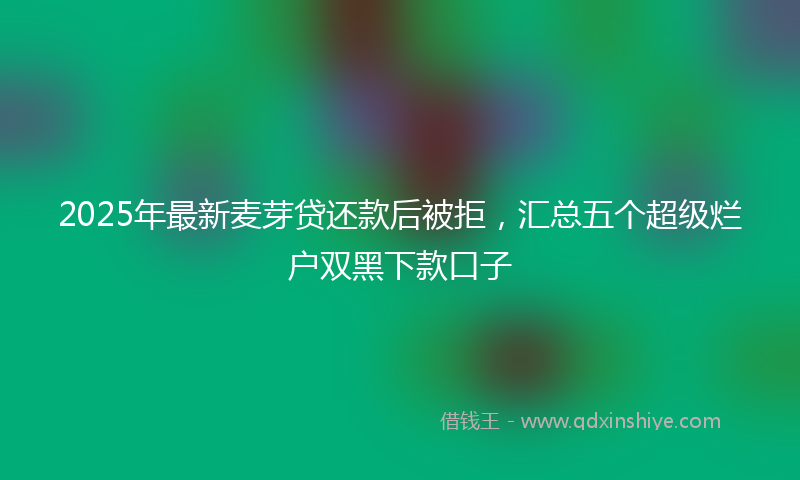2025年最新麦芽贷还款后被拒，汇总五个超级烂户双黑下款口子