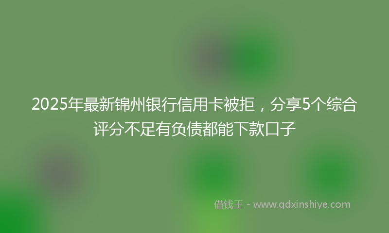 2025年最新锦州银行信用卡被拒，分享5个综合评分不足有负债都能下款口子