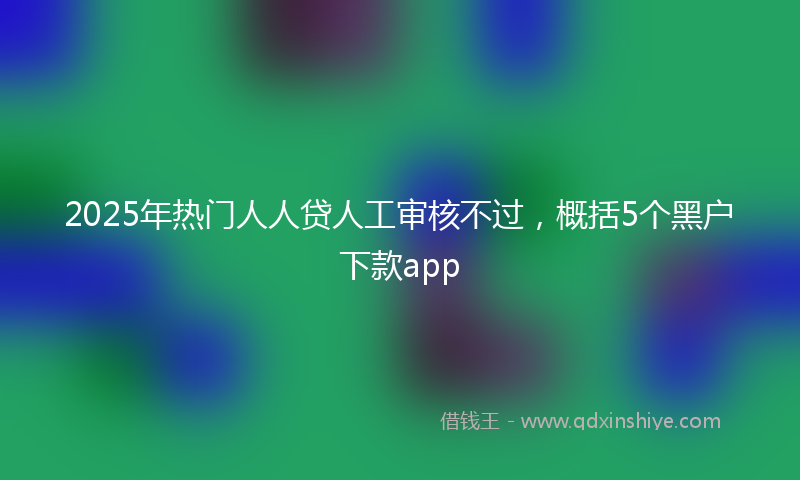 2025年热门人人贷人工审核不过，概括5个黑户下款app
