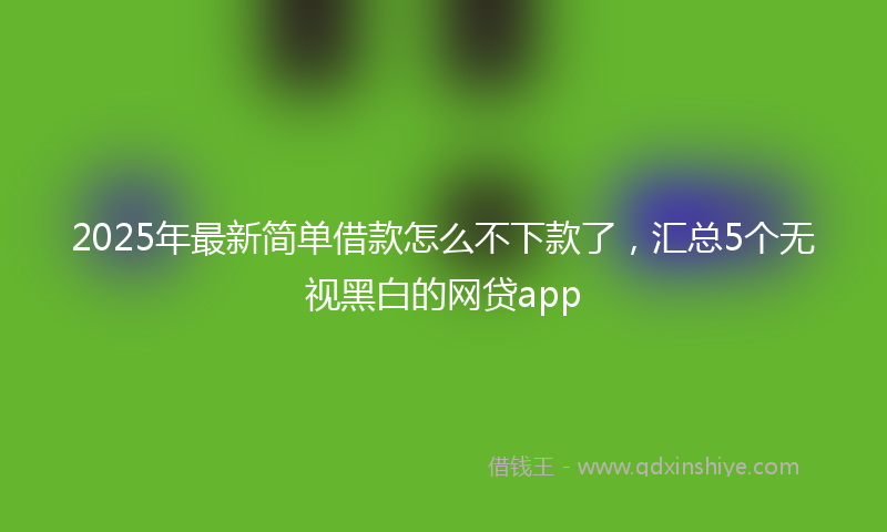2025年最新简单借款怎么不下款了，汇总5个无视黑白的网贷app